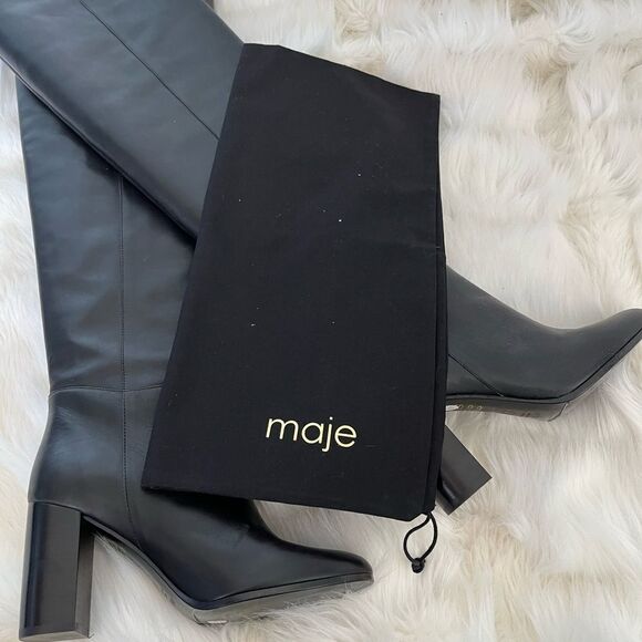 Maje h18 fold over leather boots black. - Picture 8 of 8